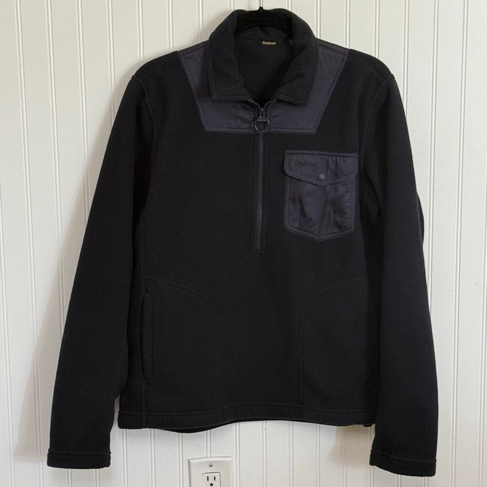Barbour Navy Half-Zip Men’s Fleece Pullover Size Medium Size Medium
